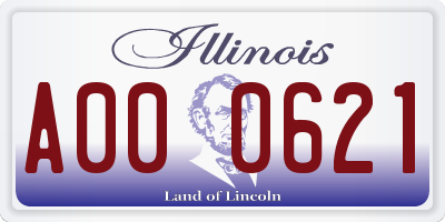 IL license plate A000621