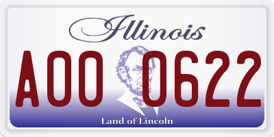 IL license plate A000622