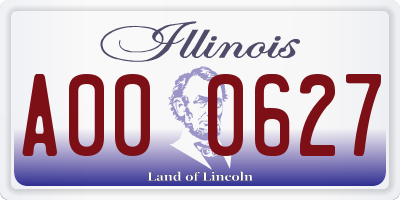 IL license plate A000627