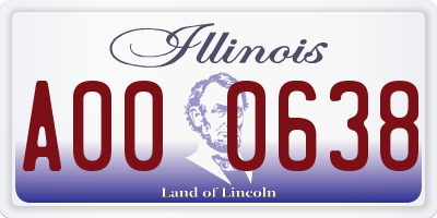 IL license plate A000638