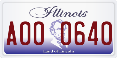 IL license plate A000640