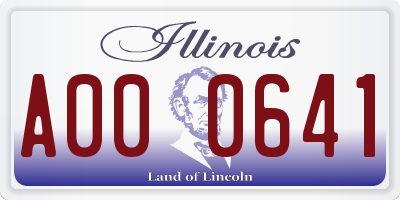 IL license plate A000641