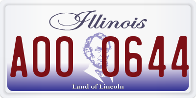 IL license plate A000644