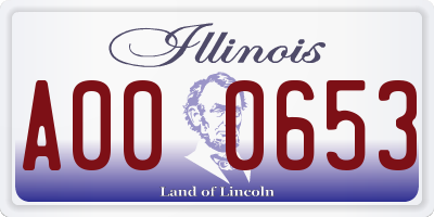 IL license plate A000653