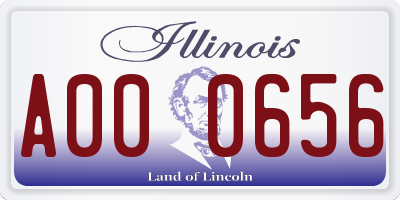 IL license plate A000656