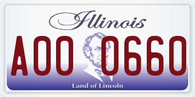 IL license plate A000660