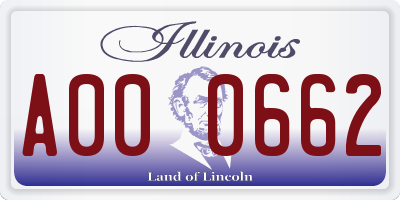 IL license plate A000662