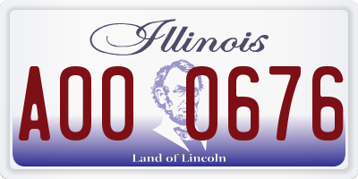 IL license plate A000676