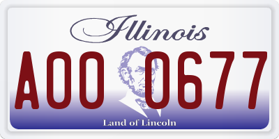 IL license plate A000677