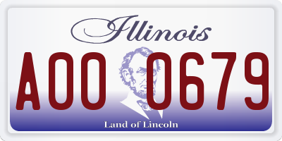 IL license plate A000679