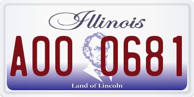 IL license plate A000681