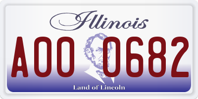 IL license plate A000682