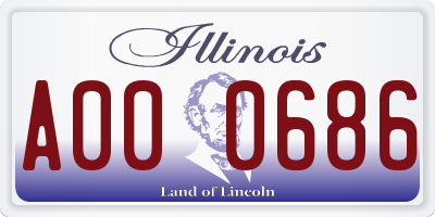 IL license plate A000686