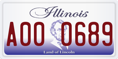 IL license plate A000689