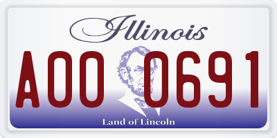 IL license plate A000691
