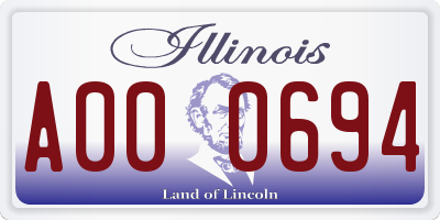 IL license plate A000694