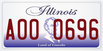 IL license plate A000696