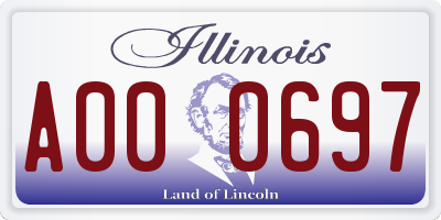 IL license plate A000697