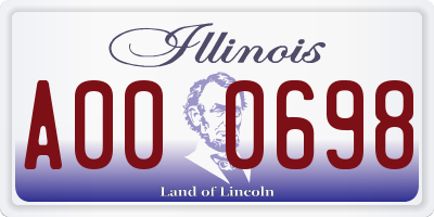 IL license plate A000698