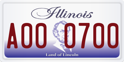 IL license plate A000700