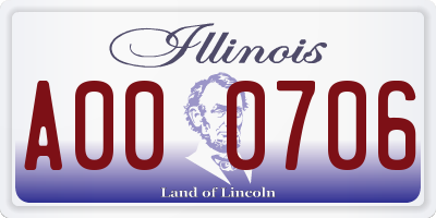 IL license plate A000706