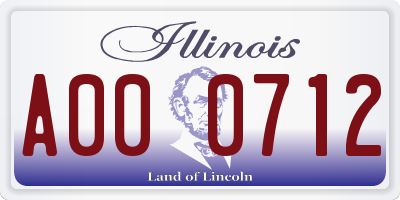 IL license plate A000712