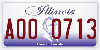 IL license plate A000713