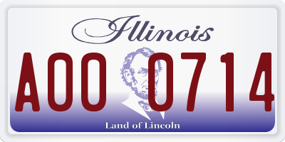 IL license plate A000714