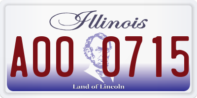 IL license plate A000715