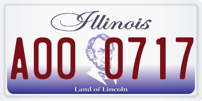 IL license plate A000717