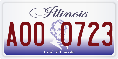 IL license plate A000723