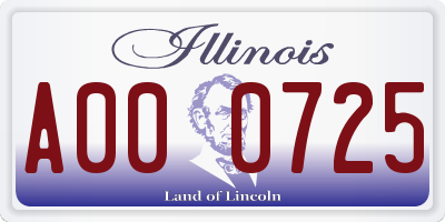 IL license plate A000725