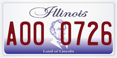 IL license plate A000726