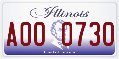 IL license plate A000730