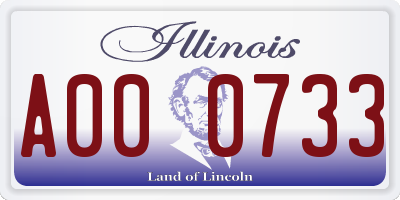 IL license plate A000733