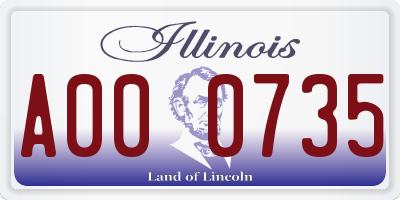 IL license plate A000735