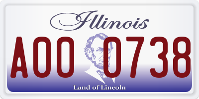 IL license plate A000738