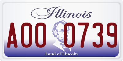 IL license plate A000739