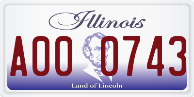 IL license plate A000743