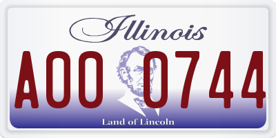 IL license plate A000744