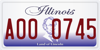 IL license plate A000745