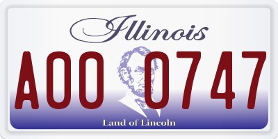 IL license plate A000747