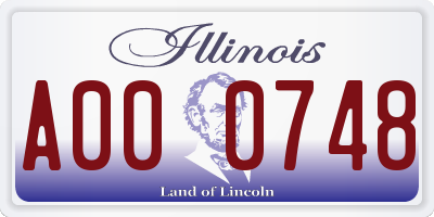 IL license plate A000748