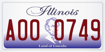 IL license plate A000749