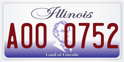 IL license plate A000752