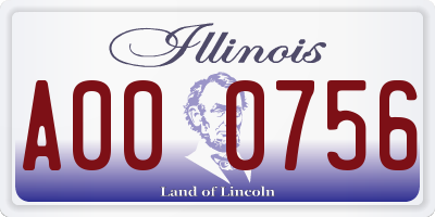 IL license plate A000756