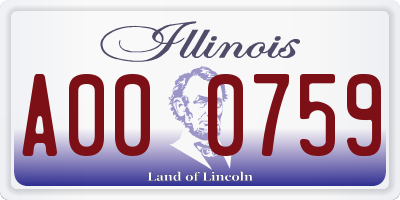 IL license plate A000759