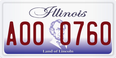 IL license plate A000760