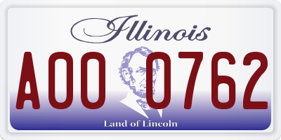 IL license plate A000762