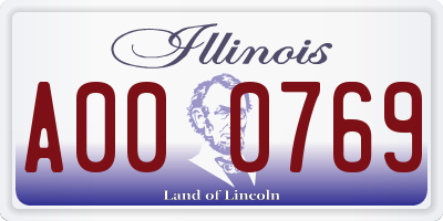 IL license plate A000769